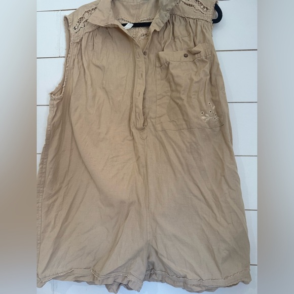 Intimately Free People Oversized Romper Embroidered The Jomo Festival Linen Sz S - Picture 3 of 14